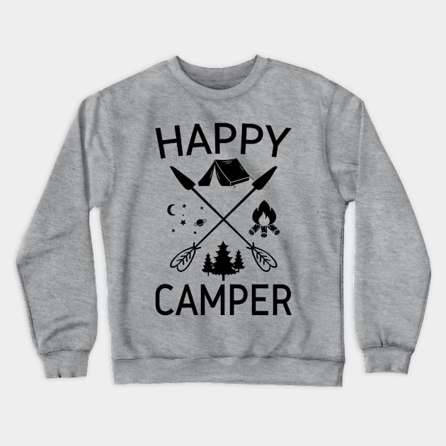 Happy Camper Crewneck Sweatshirt by Polahcrea